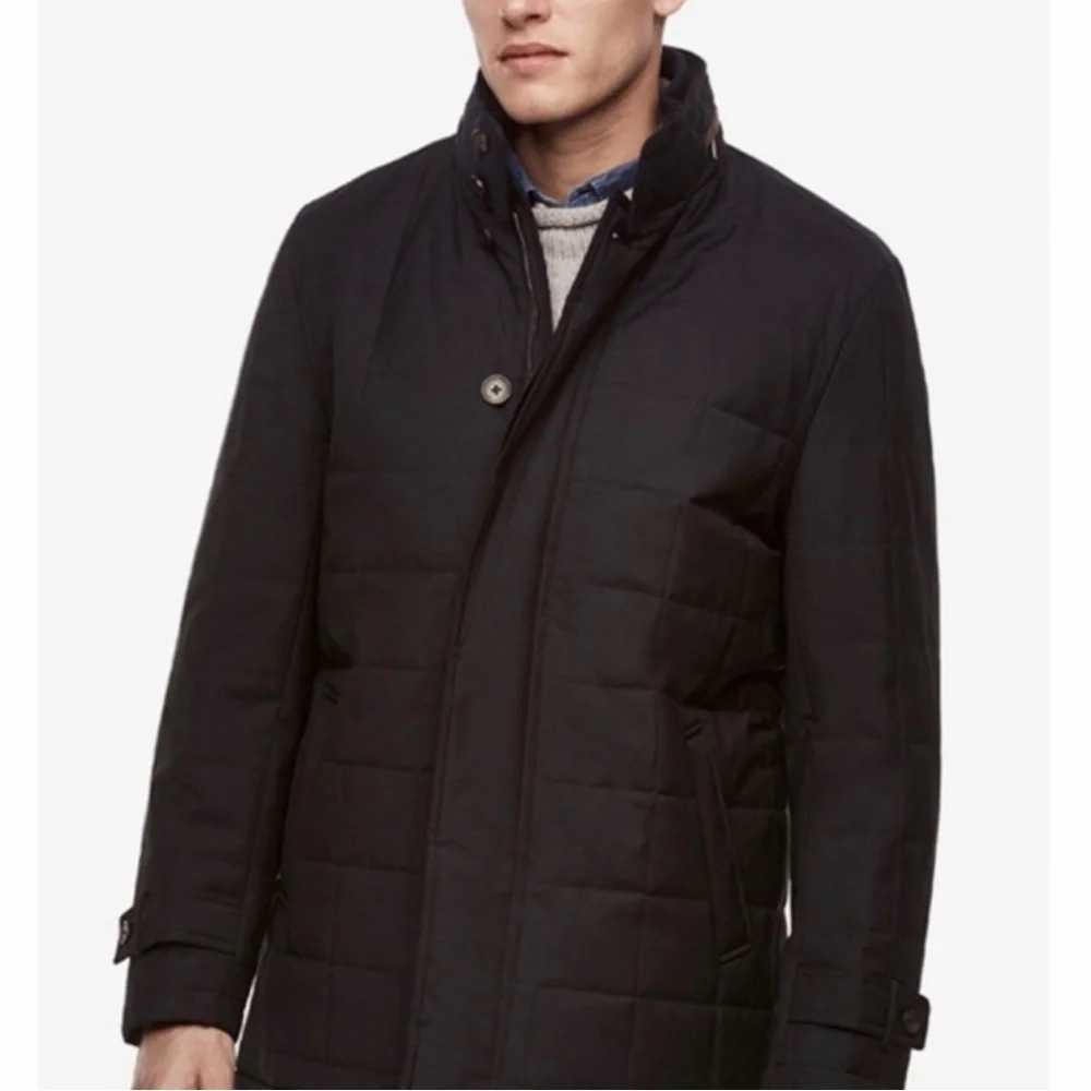 CARDINAL OF CANADA Quilted Wool Car Coat Navy‎ Size Large - Picture 2 of 15
